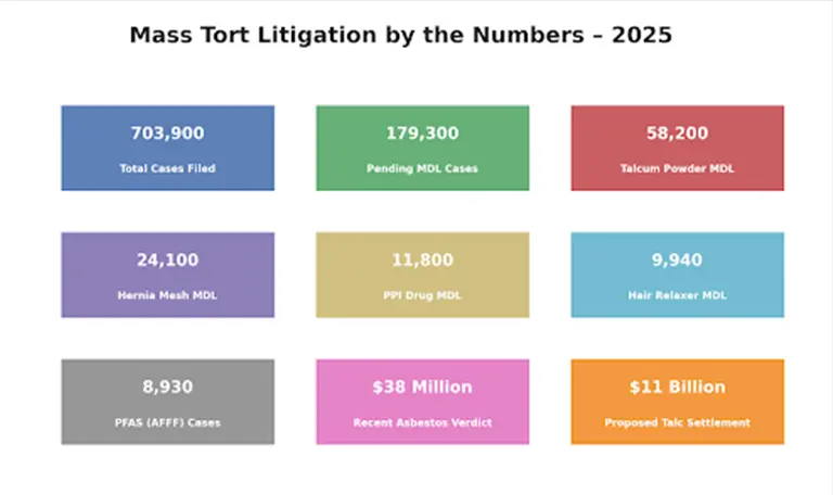 2025 mass tort litigation statistics and case numbers